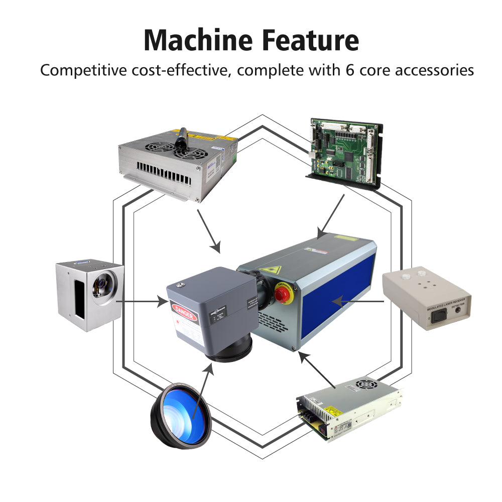 20W Fiber Laser Engraver Marking Machine For Metal