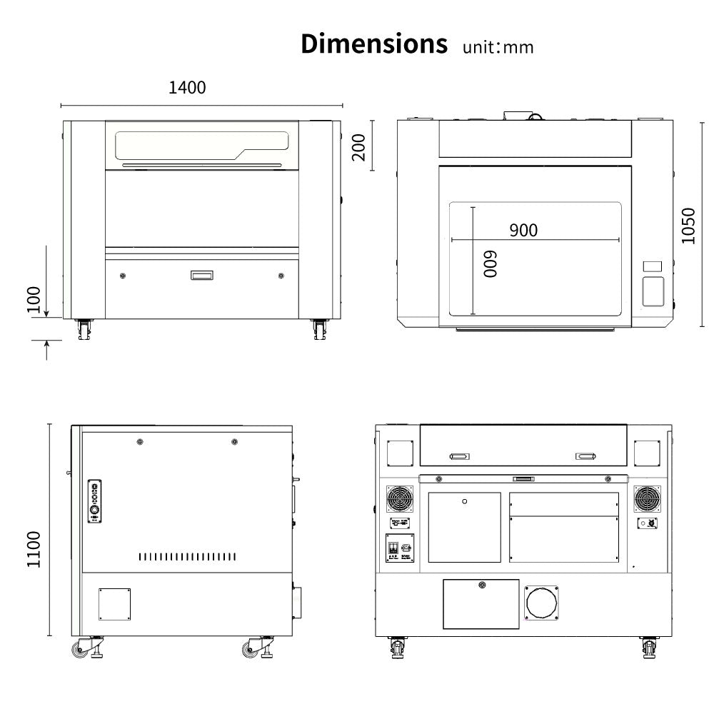 FONLAND FL6090 100W CO2 LASER ENGRAVER CUTTING MACHINE WITH 600MM X 900MM WORKING AREA