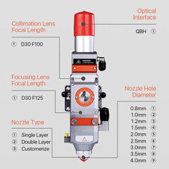 AU3TECH A200MS Manual Focusing Fiber Laser Cutting Head