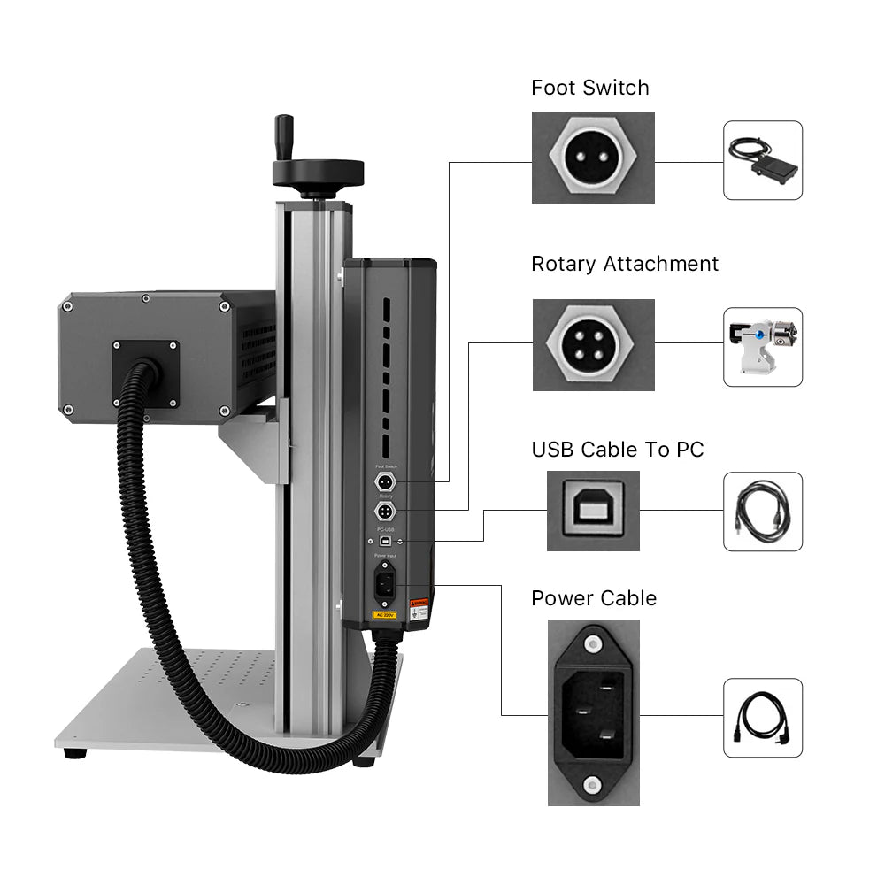 Fonland FLRF30 30W CO2 Laser Marking Engraver Machine with 8.3"X 8.3" Scan Area