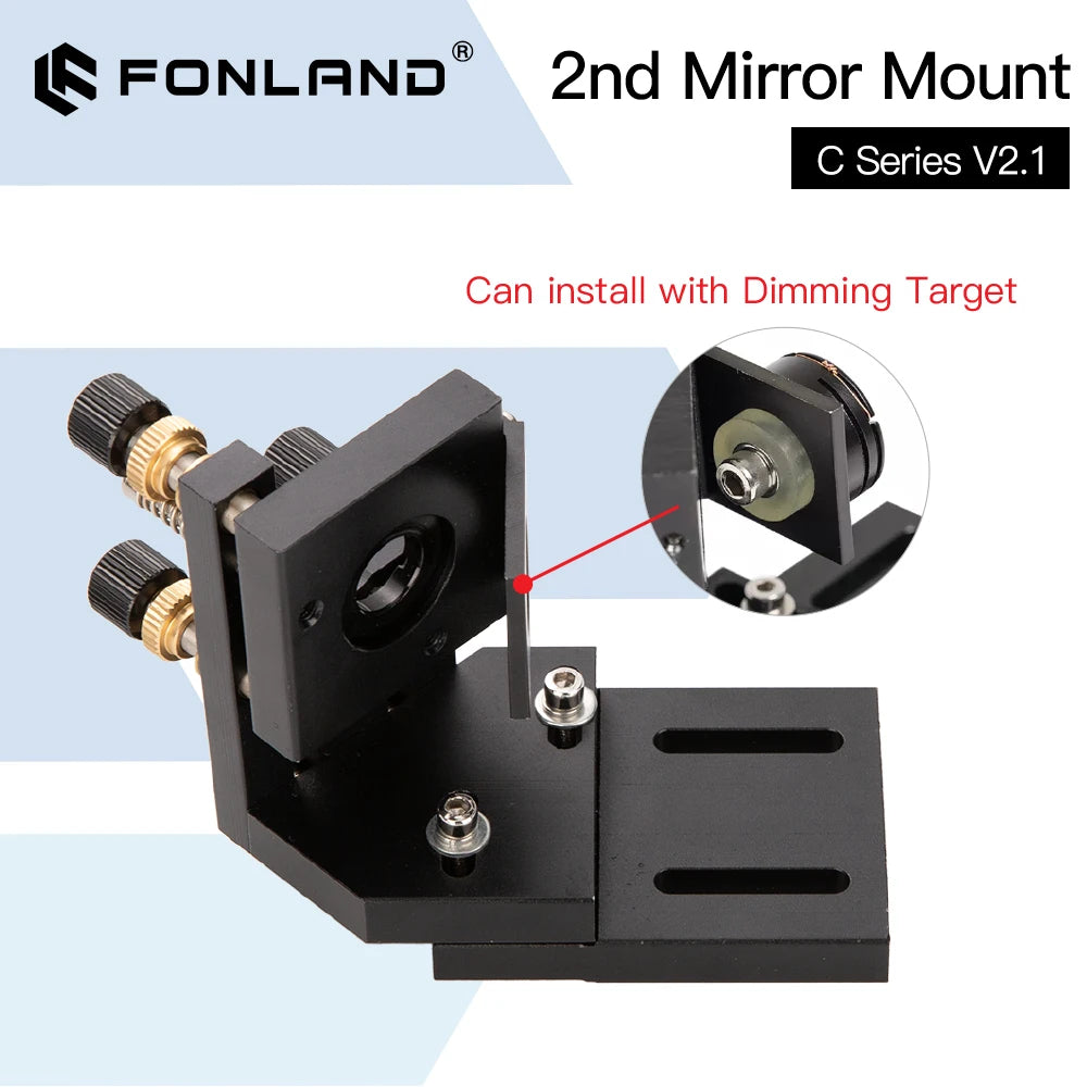 FONLAND CO2 Black Second Laser Mount Mirror 25mm Mirror Mount Integrative Mount For Lase Engraving Machine