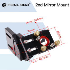 FONLAND CO2 Black Second Laser Mount Mirror 25mm Mirror Mount Integrative Mount For Lase Engraving Machine