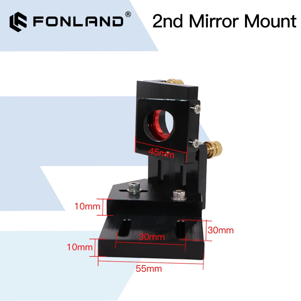 FONLAND CO2 Black Second Laser Mount Mirror 25mm Mirror Mount Integrative Mount For Lase Engraving Machine