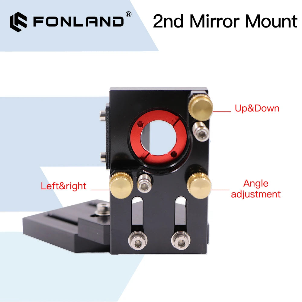 FONLAND CO2 Black Second Laser Mount Mirror 25mm Mirror Mount Integrative Mount For Lase Engraving Machine