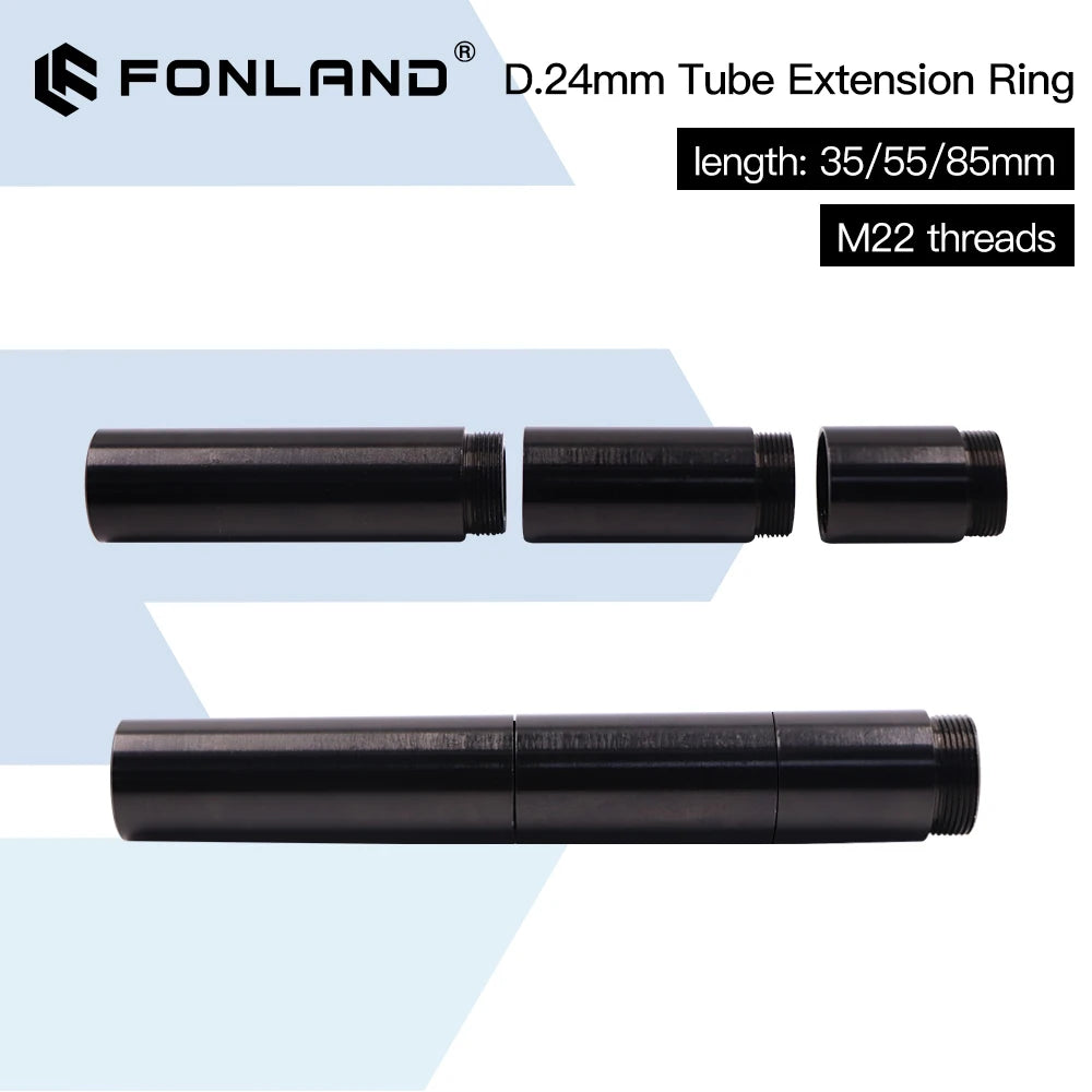 FONLAND CO2 Extension Tube Extension Ring Suit Laser head O.D.24mm Lens Tube for CO2 Laser Cutting & engraving Machine