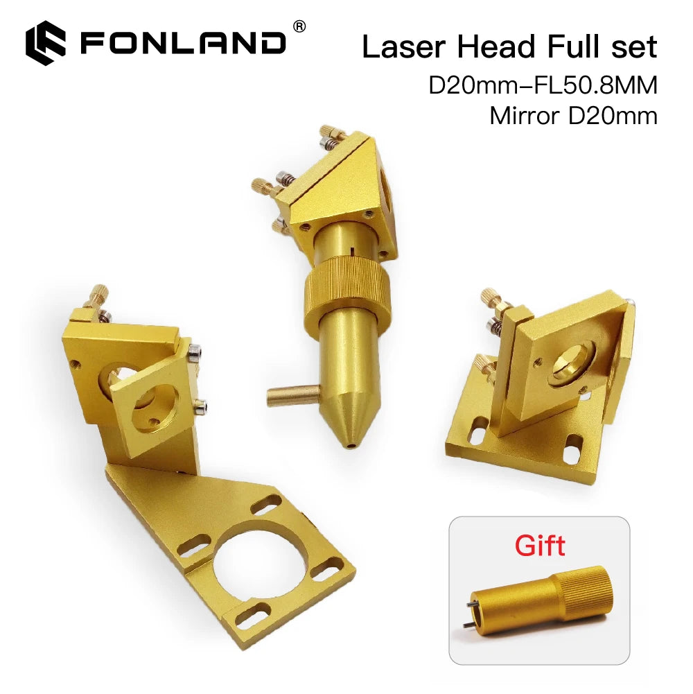 FONLAND K Series CO2 Mini Laser Head Set D12/18/20mm FL50.8mm Lens for 2030 4060 K40 Laser Engraving Cutting Machine