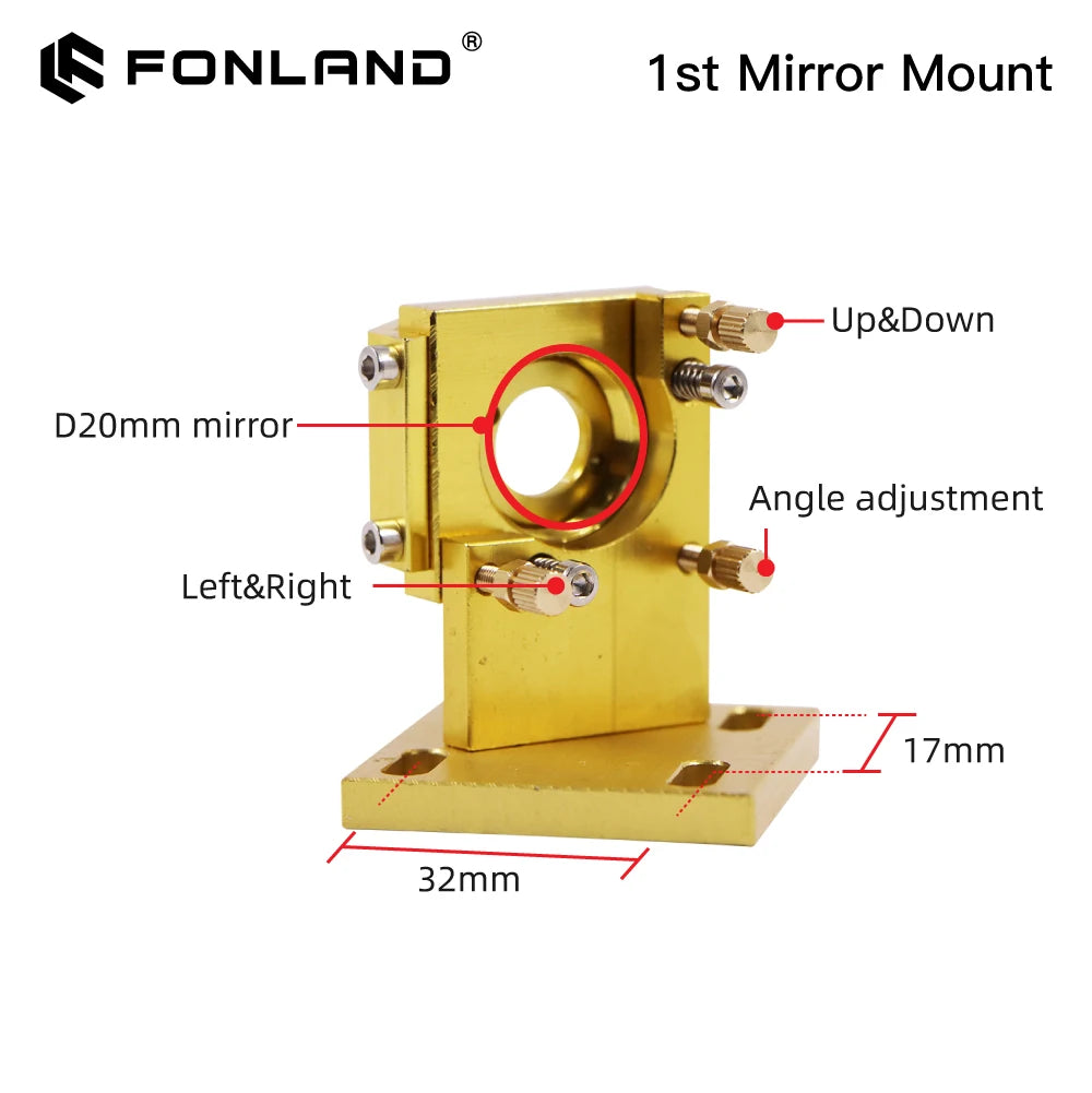 FONLAND K Series CO2 Mini Laser Head Set D12/18/20mm FL50.8mm Lens for 2030 4060 K40 Laser Engraving Cutting Machine