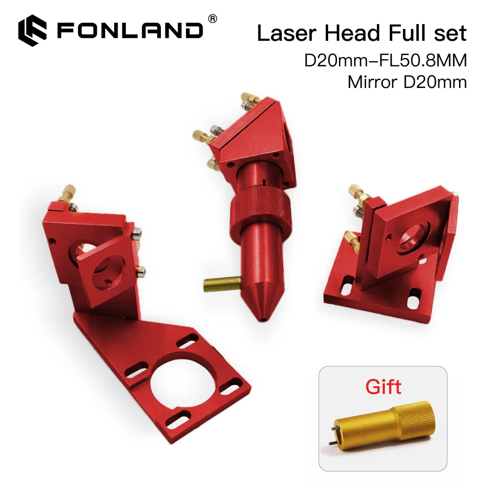 FONLAND K Series CO2 Mini Laser Head Set D12/18/20mm FL50.8mm Lens for 2030 4060 K40 Laser Engraving Cutting Machine