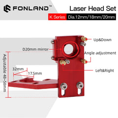 FONLAND K Series CO2 Mini Laser Head Set D12/18/20mm FL50.8mm Lens for 2030 4060 K40 Laser Engraving Cutting Machine