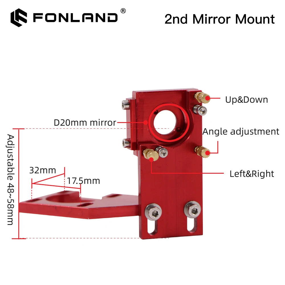 FONLAND K Series CO2 Mini Laser Head Set D12/18/20mm FL50.8mm Lens for 2030 4060 K40 Laser Engraving Cutting Machine