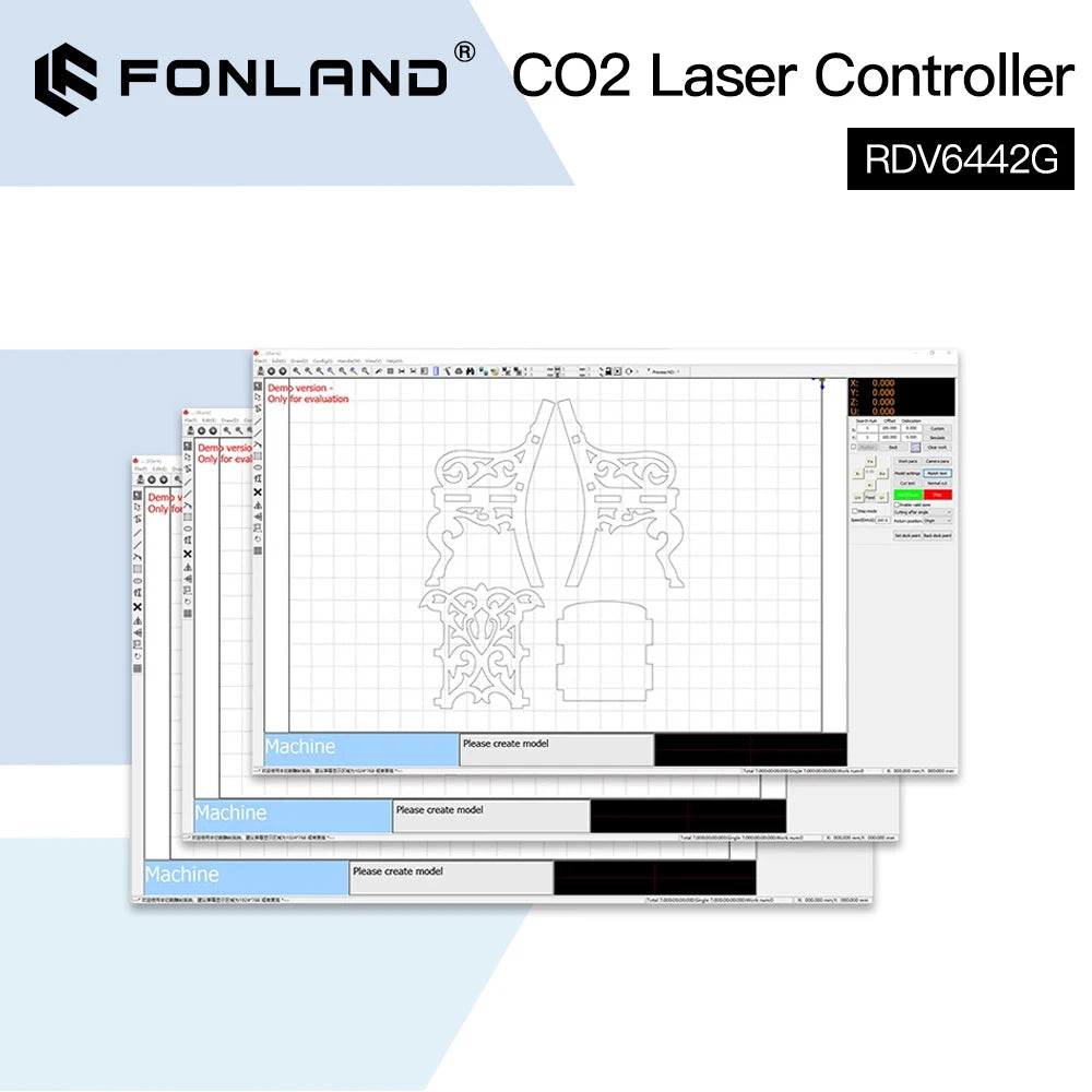 FONLAND RuiDa RDV6442G CCD CO2 Small Vision Laser Cutting & Engraving Control System Cutting Engraver Machines Support LightBurn