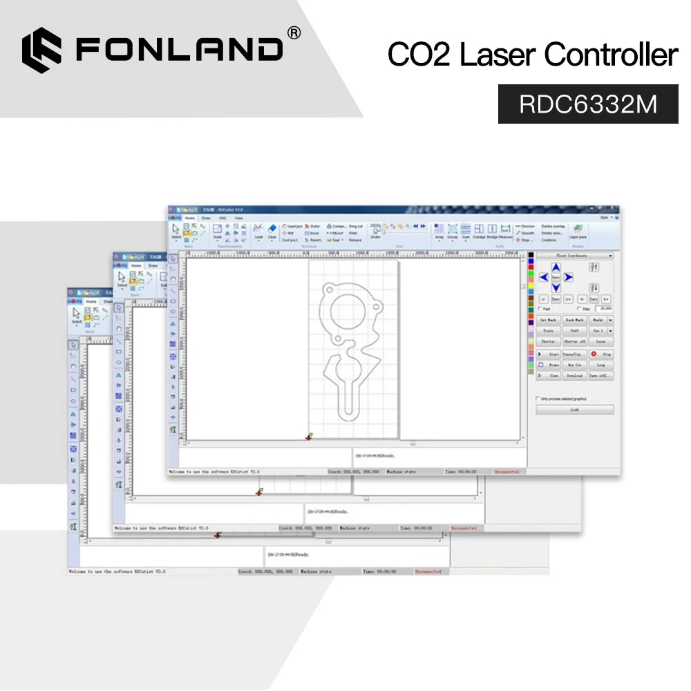 FONLAND Ruida RDC 6332M Co2 Laser DSP Controller for Laser Engraving and Cutting Machine RDC DSP 6332M