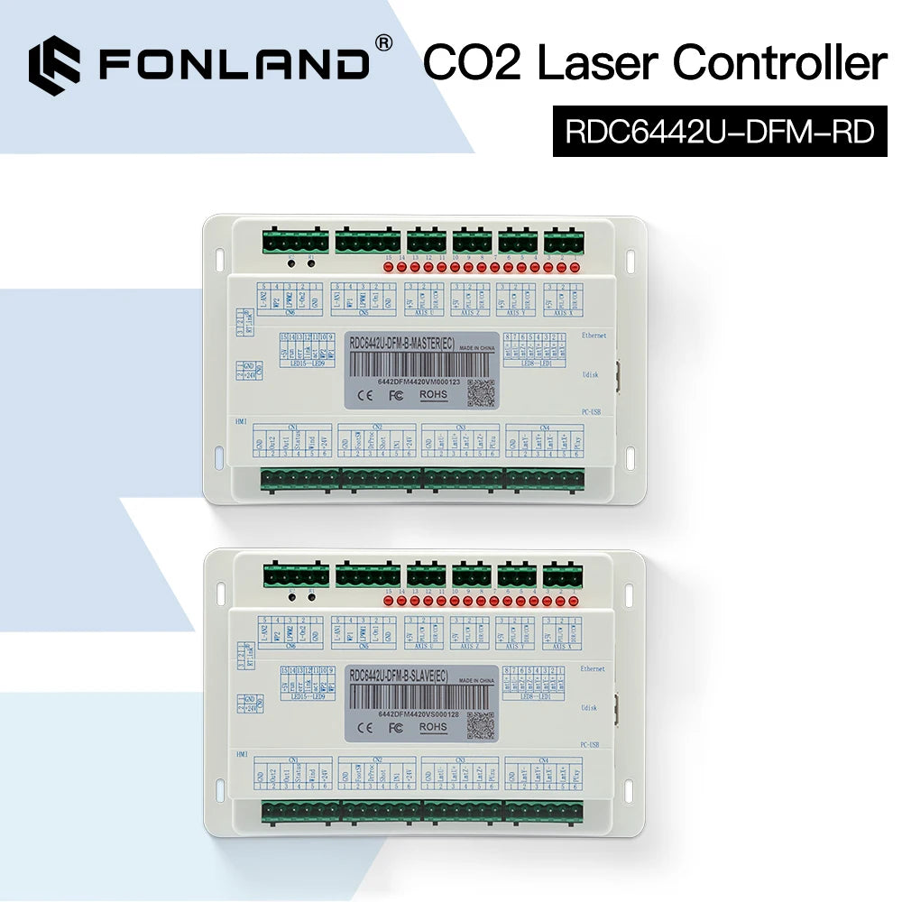 FONLAND Ruida RDC6442U CO2 Double-head Asynchronous Co2 Laser Cutting System For Co2 Laser Cutting Machine