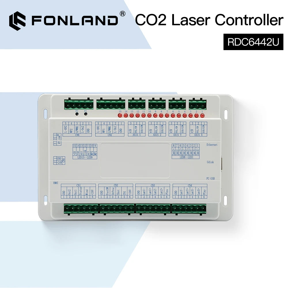 FONLAND Ruida RDC6442U CO2 Double-head Asynchronous Co2 Laser Cutting System For Co2 Laser Cutting Machine