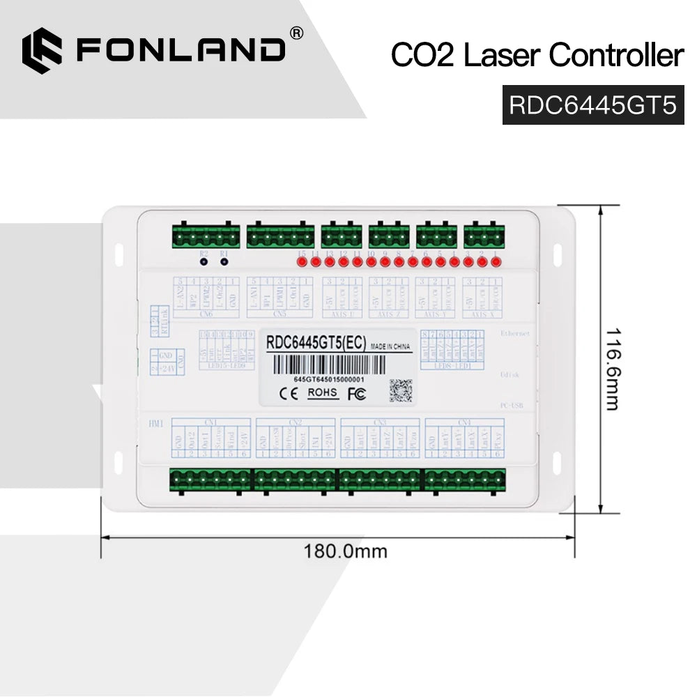 FONLAND Ruida RDC6445GT5 CO2 Laser Controller System Laser Control Panel For CO2 Laser Engraving Cutting Machines