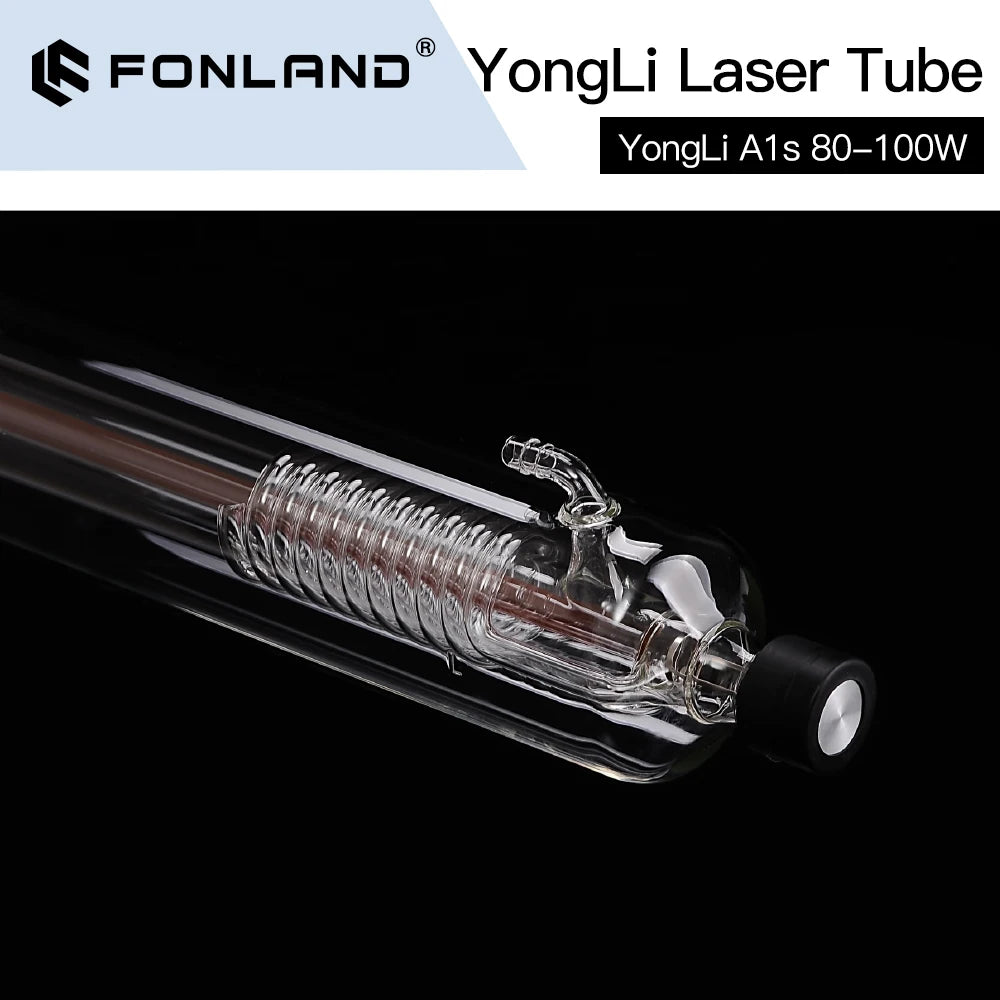 FONLAND Yongli A1s 100W CO2 Laser Tube Dia.80mm for CO2 Laser Engraving Cutting Machine Wooden Case Box Packing