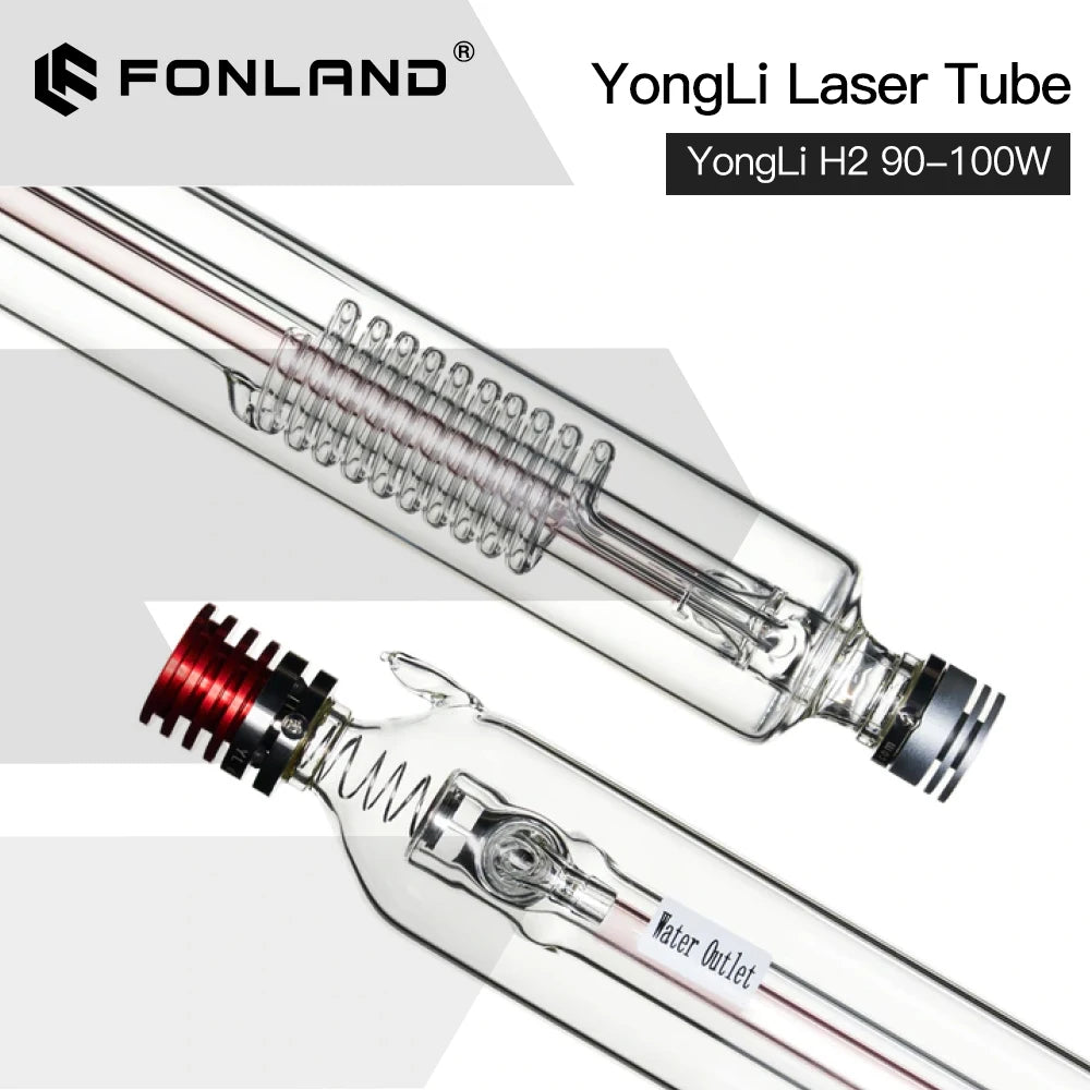 FONLAND  Yongli H2 90-100W CO2 Laser Tube H Series Dia.60mm Wooden Box Packing for Laser Engraving Cutting Machine