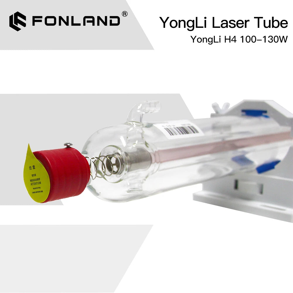 FONLAND Yongli H4 100-130W CO2 Laser Tube H Series Dia.60mm Wooden Box Packing for Laser Engraving Cutting Machine