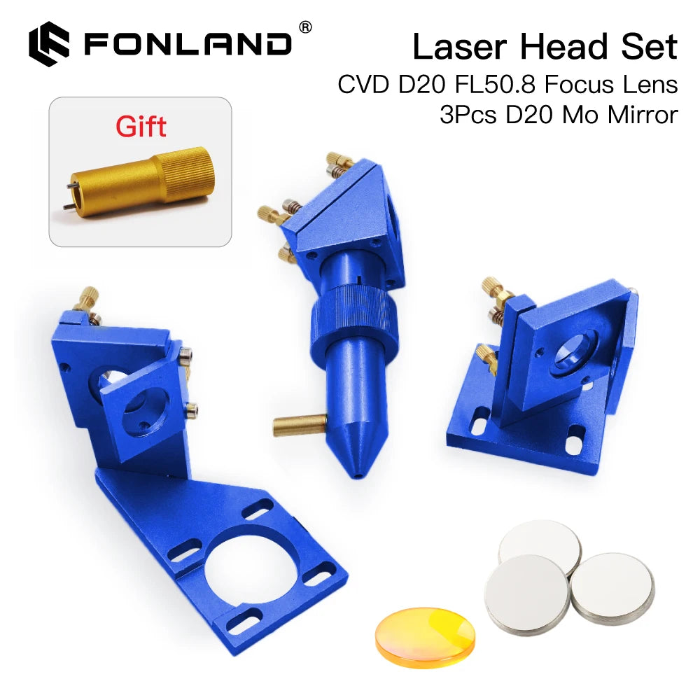 Fonalnd K Series CO2 Laser Head Set D12 18 20 FL50.8mm Lens for 2030 4060 K40 Laser Engraving Cutting Machine Fast Shipping