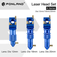 Fonalnd K Series CO2 Laser Head Set D12 18 20 FL50.8mm Lens for 2030 4060 K40 Laser Engraving Cutting Machine Fast Shipping