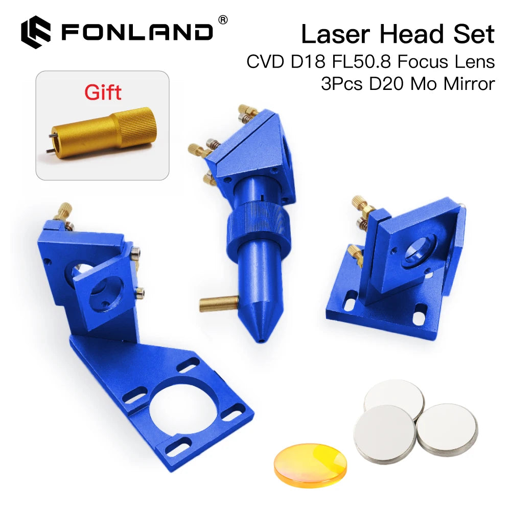 Fonalnd K Series CO2 Laser Head Set D12 18 20 FL50.8mm Lens for 2030 4060 K40 Laser Engraving Cutting Machine Fast Shipping