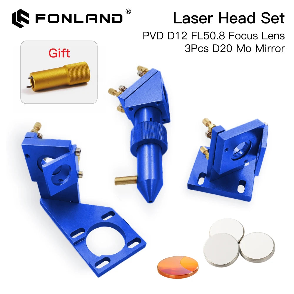 Fonalnd K Series CO2 Laser Head Set D12 18 20 FL50.8mm Lens for 2030 4060 K40 Laser Engraving Cutting Machine Fast Shipping