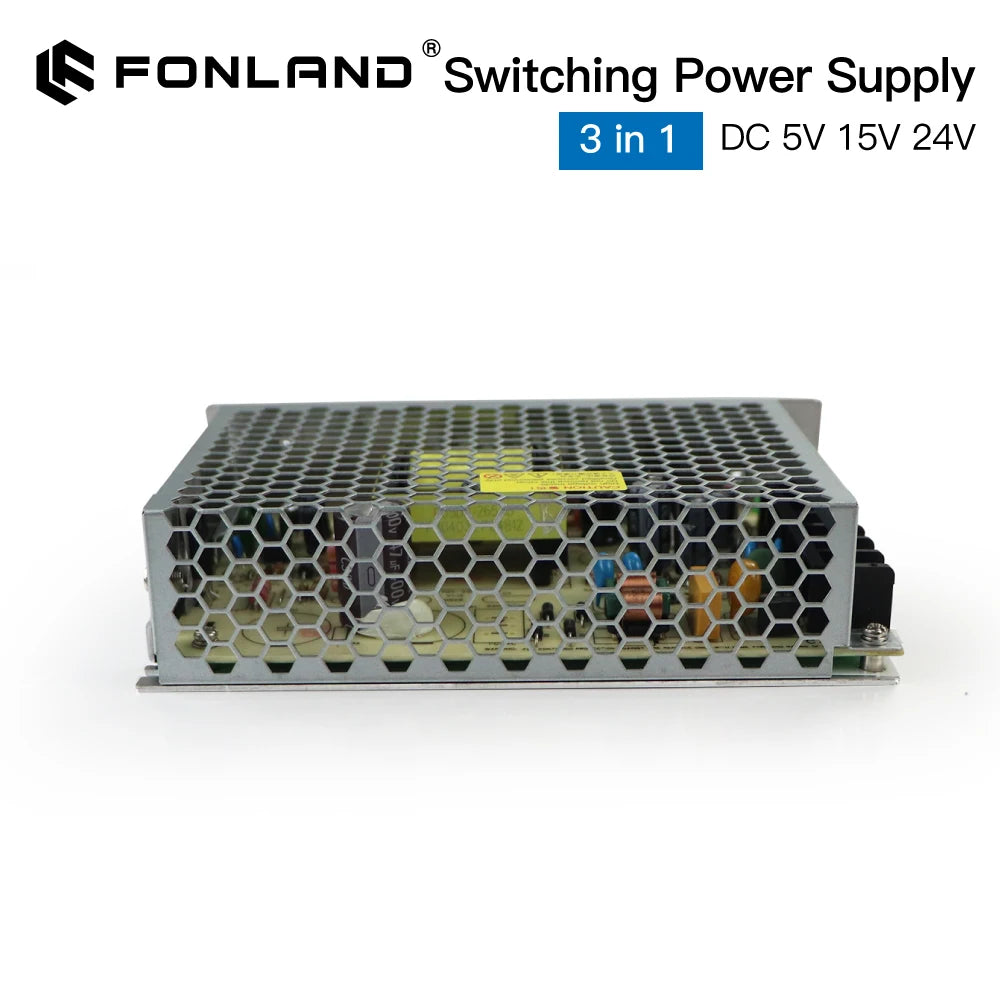 Fonland 400W 3 in 1 LED Switching Power Supply Output DC 5V ±15V 24V Input 100-240V AC for Fiber Laser Marking Machine