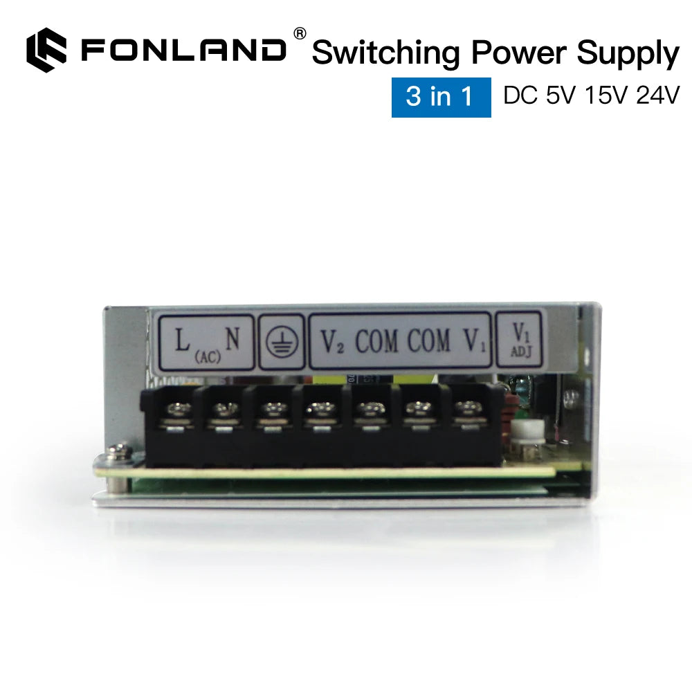 Fonland 400W 3 in 1 LED Switching Power Supply Output DC 5V ±15V 24V Input 100-240V AC for Fiber Laser Marking Machine