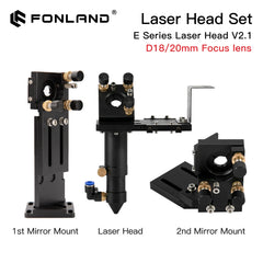 Fonland CO2 E Series Laser Head Set with Lens D20mm FL 50.8mm  63.5mm 101.6mm Mirror 25mm for Laser Engraving Cutting Machine