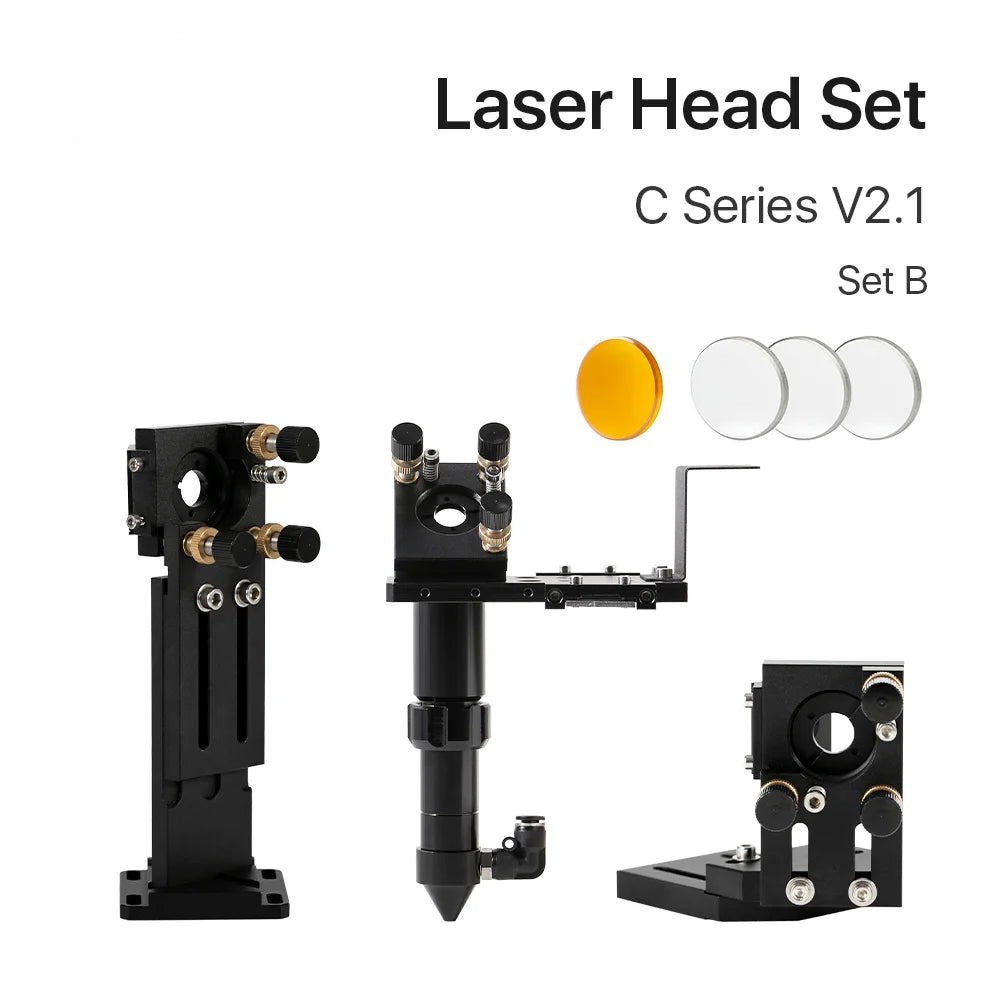 Fonland CO2 Laser Head Set Dia.18mm FL38.1&Dia.20 FL50.8/63.5/101.6mmZnSe Focus Lens Dia.25m Mirror for Laser Engraving Machine