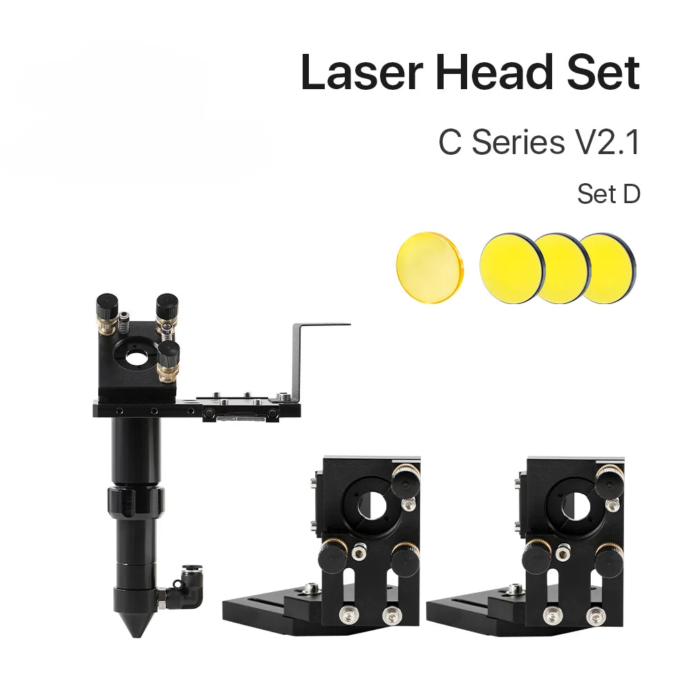 Fonland CO2 Laser Head Set Dia.18mm FL38.1&Dia.20 FL50.8/63.5/101.6mmZnSe Focus Lens Dia.25m Mirror for Laser Engraving Machine