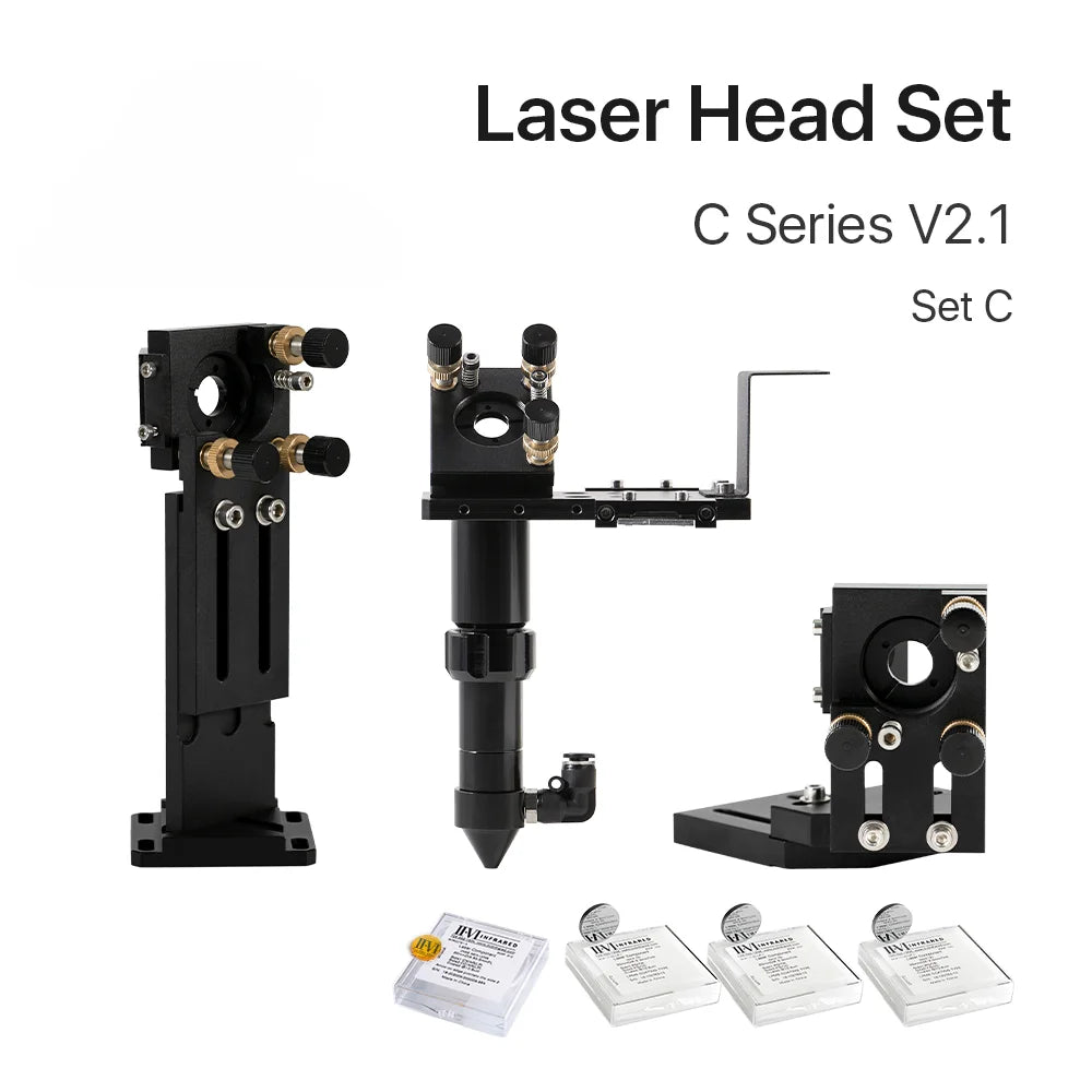 Fonland CO2 Laser Head Set Dia.18mm FL38.1&Dia.20 FL50.8/63.5/101.6mmZnSe Focus Lens Dia.25m Mirror for Laser Engraving Machine