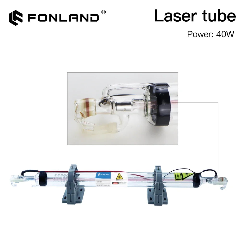 Fonland Co2 Laser Tube 40W Length 700MM Glass Laser Lamp for Co2 Laser Engraving Cutting Machine K40 Series Damage Warranty