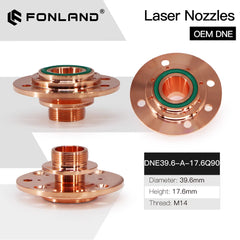 Fonland DNE 2 End Nozzle Connector Q90 D39.6mm H17.6 12mm M14 Air Outlet Accessories Adapter For Fiber Laser Cutting Machine