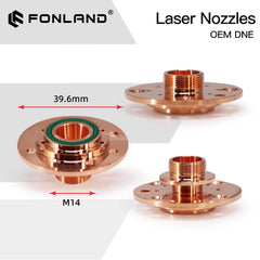 Fonland DNE 2 End Nozzle Connector Q90 D39.6mm H17.6 12mm M14 Air Outlet Accessories Adapter For Fiber Laser Cutting Machine