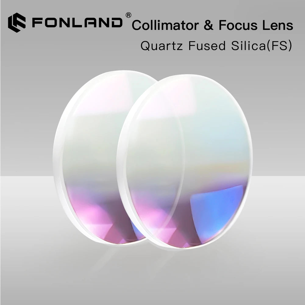 Fonland Fiber Laser Collimator & Focus Lens F75/F100/F125/F150/F200 2Pcs/Set for Raytools WSX Bodor Laser Head BT240S etc