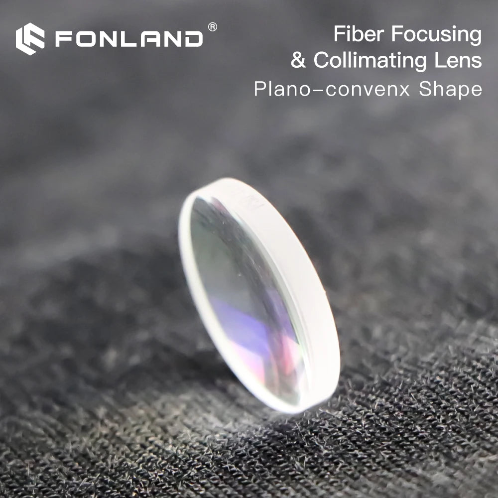 Fonland Focusing Collimating Lens Diameter 20-37mm Quartz Fused Silica for High Energy Fiber Laser Machine 1064nm Plano-convenx