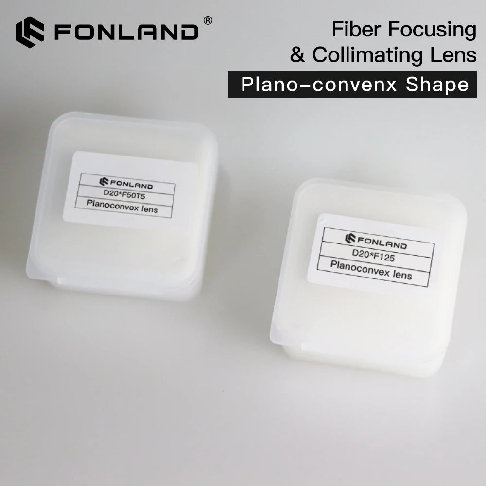 Fonland Focusing Collimating Lens Diameter 20-37mm Quartz Fused Silica for High Energy Fiber Laser Machine 1064nm Plano-convenx