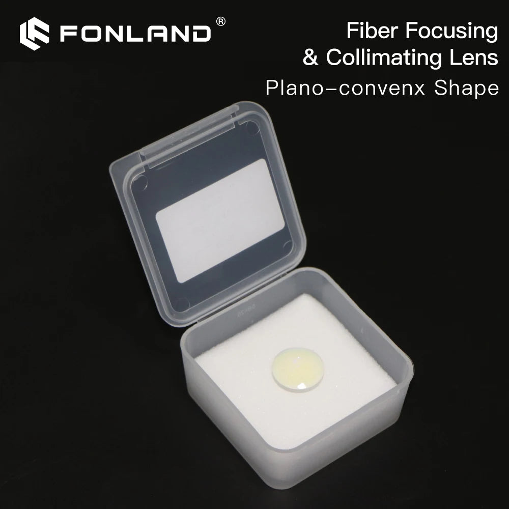 Fonland Focusing Collimating Lens Diameter 20-37mm Quartz Fused Silica for High Energy Fiber Laser Machine 1064nm Plano-convenx