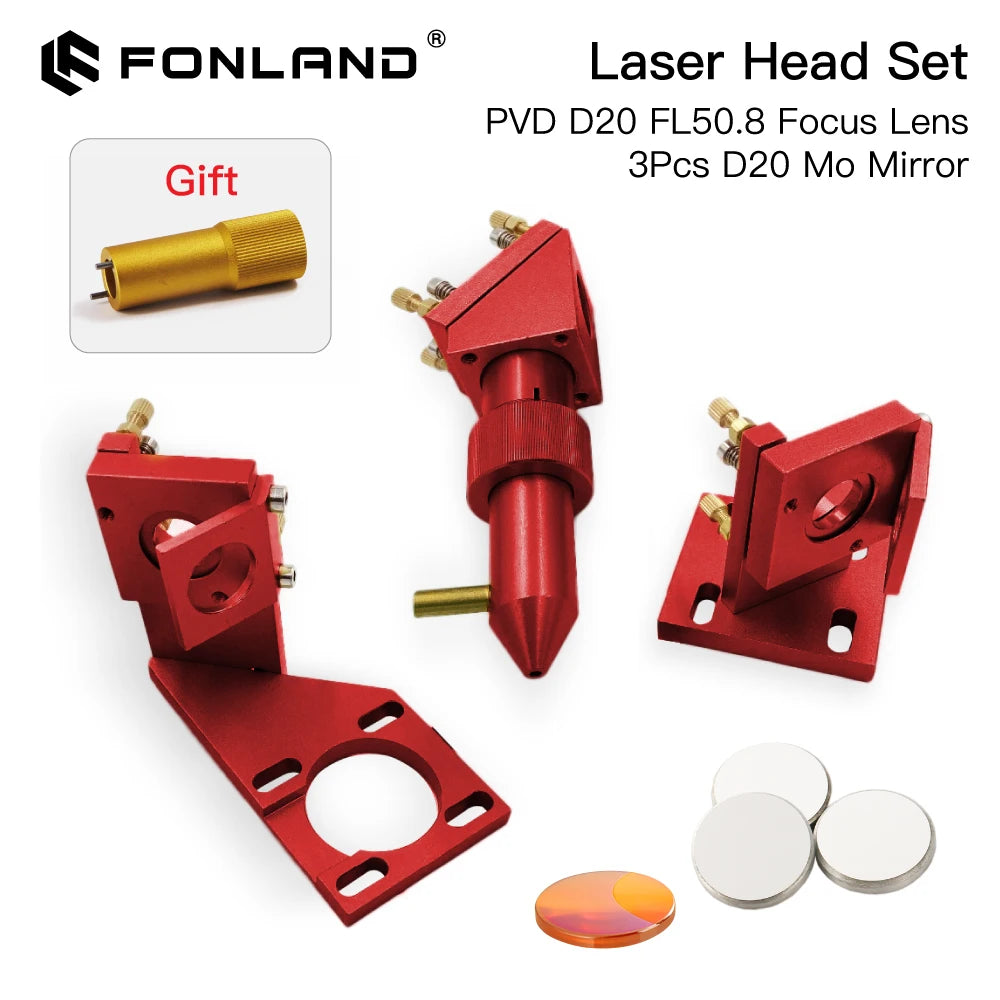 Fonland K Series CO2 Laser Head Set D12 18 20 FL50.8mm Lens for 2030 4060 K40 Laser Engraving Cutting Machine Fast Shipping