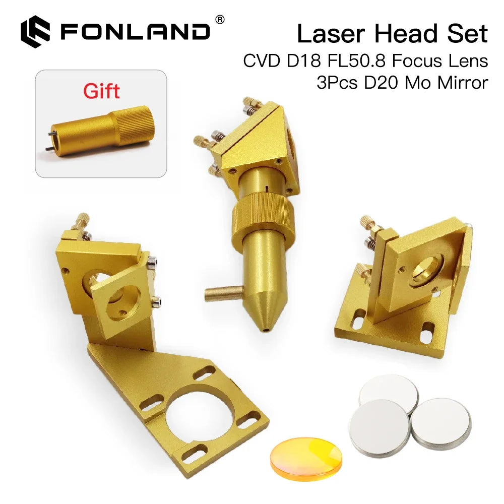 Fonland K Series CO2 Laser Head Set D12 18 20 FL50.8mm Lens for 2030 4060 K40 Laser Engraving Cutting Machine Fast Shipping