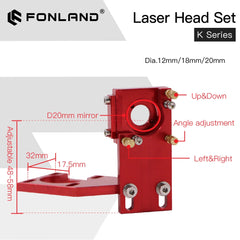 Fonland K Series CO2 Laser Head Set D12 18 20 FL50.8mm Lens for 2030 4060 K40 Laser Engraving Cutting Machine Fast Shipping