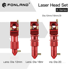 Fonland K Series CO2 Laser Head Set D12 18 20 FL50.8mm Lens for 2030 4060 K40 Laser Engraving Cutting Machine Fast Shipping