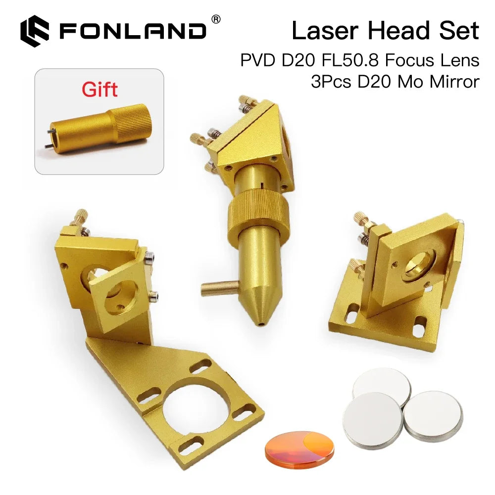 Fonland K Series CO2 Laser Head Set D12 18 20 FL50.8mm Lens for 2030 4060 K40 Laser Engraving Cutting Machine Fast Shipping