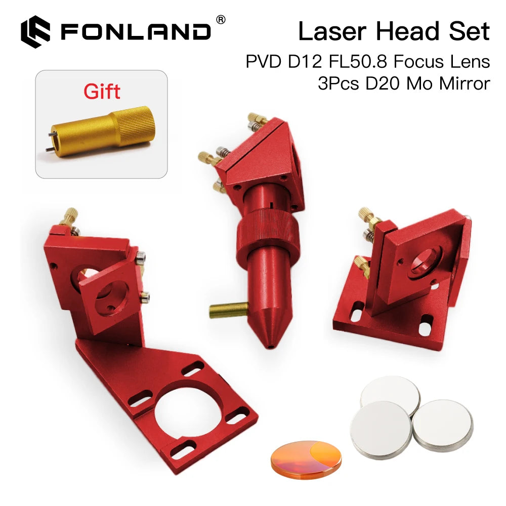 Fonland K Series CO2 Laser Head Set D12 18 20 FL50.8mm Lens for 2030 4060 K40 Laser Engraving Cutting Machine Fast Shipping