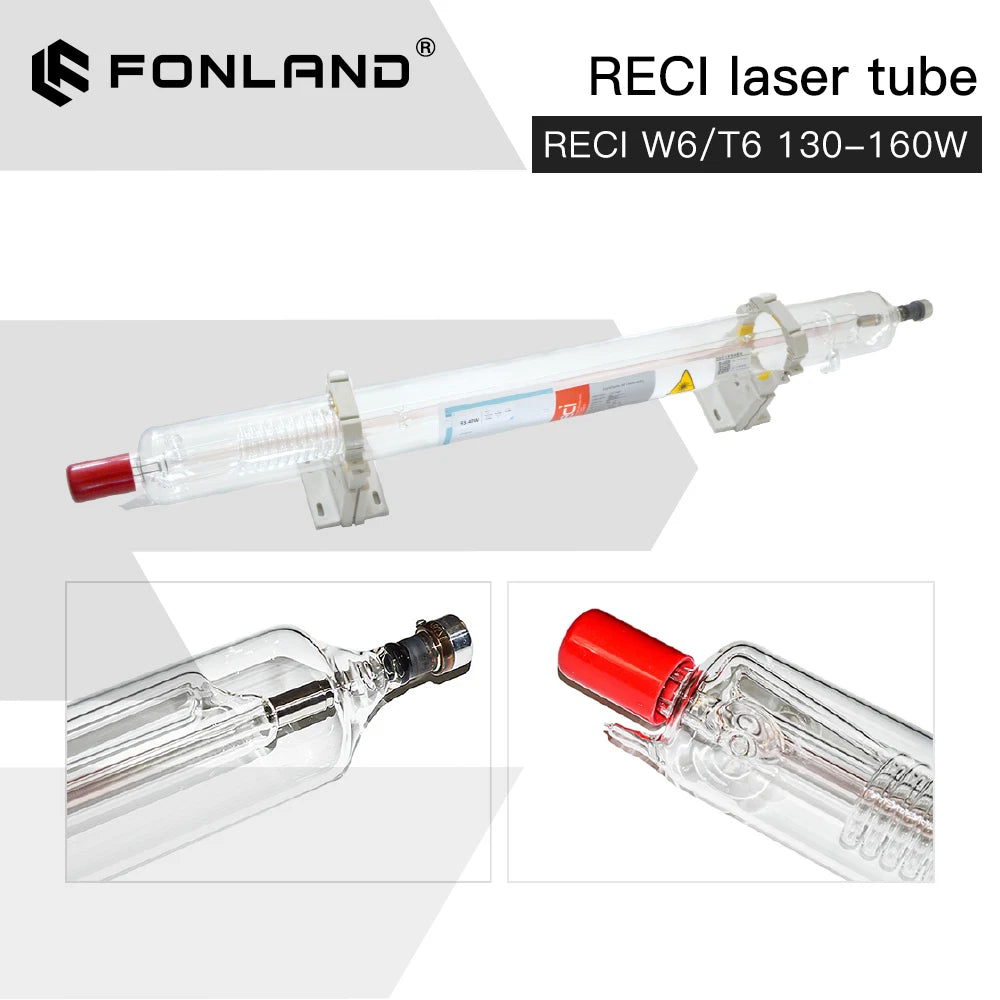 Fonland Reci W6/T6 130W CO2 Laser Tube Wooden Case Box Packing Dia. 80mm/65mm for CO2 Laser Engraving Cutting Machine S6 Z6