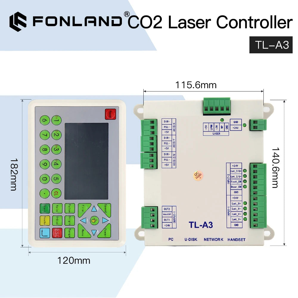 Fonland TL-A3 CO2 Laser Cutting Machine Controller System for CO2 Laser Engraving and Cutting Machine