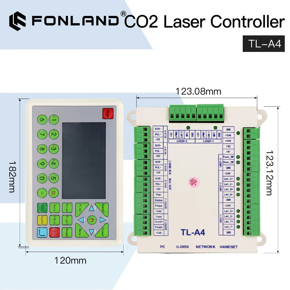 Fonland TL-A4 Laser Controller System Mainboard and Panel for CO2 Laser Engraving and Cutting Machine Fast Shipping