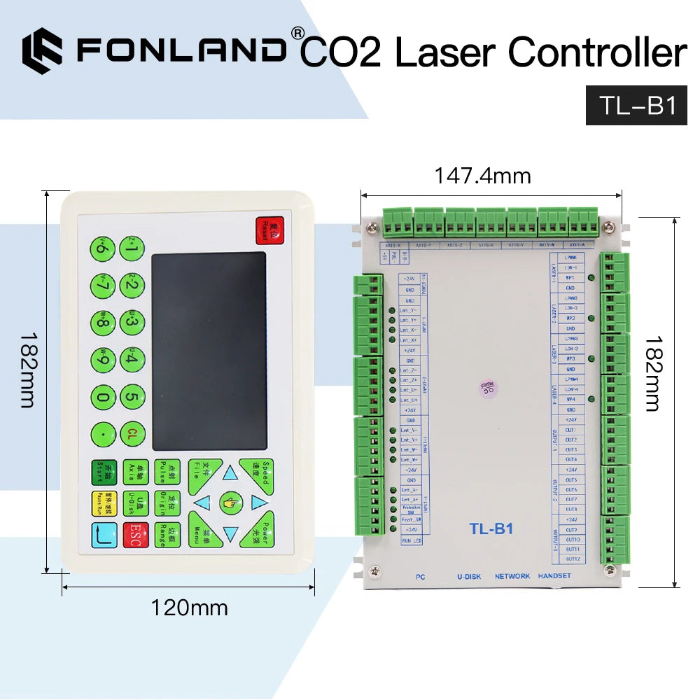 Fonland TL-B1 CO2 Laser Controller System for Double-head Asynchronous Co2 Laser Engraving Cutting Machine