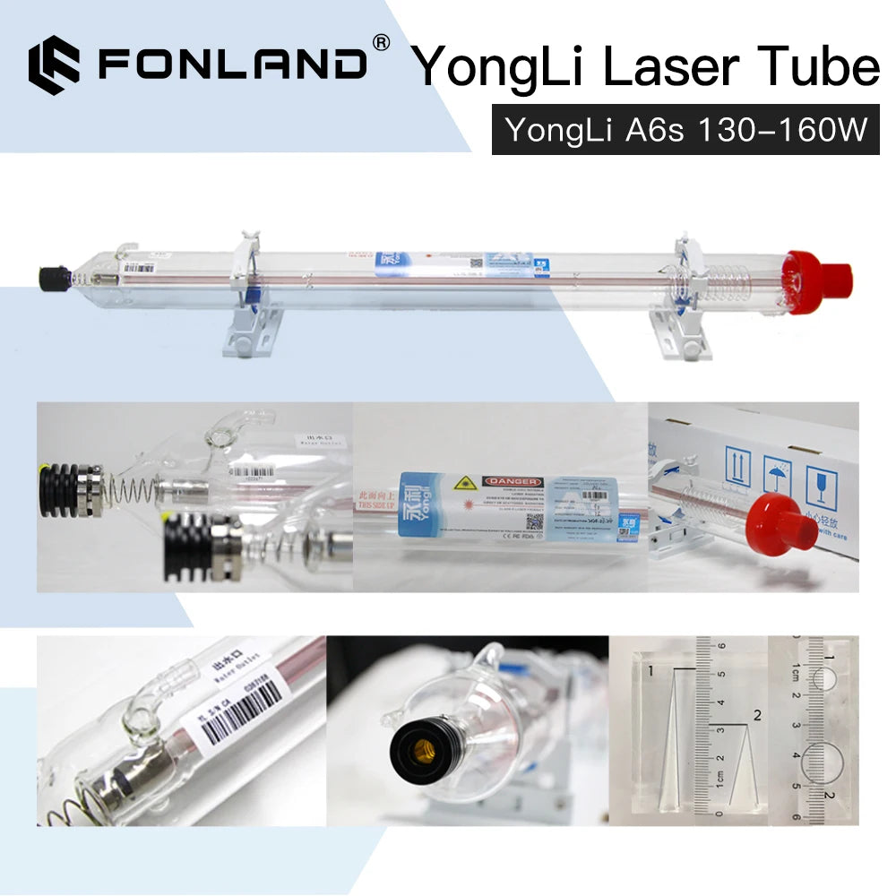 Fonland Yongli A6s 130-160W CO2 Laser Tube Dia.80mm for CO2 Laser Engraving Cutting Machine Wooden Case Box Packing